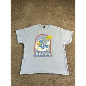 Care Bears Shirt Mens Extra Large Blue Bedtime Bear Do Not Disturb Short Sleeve